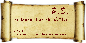 Putterer Dezideráta névjegykártya